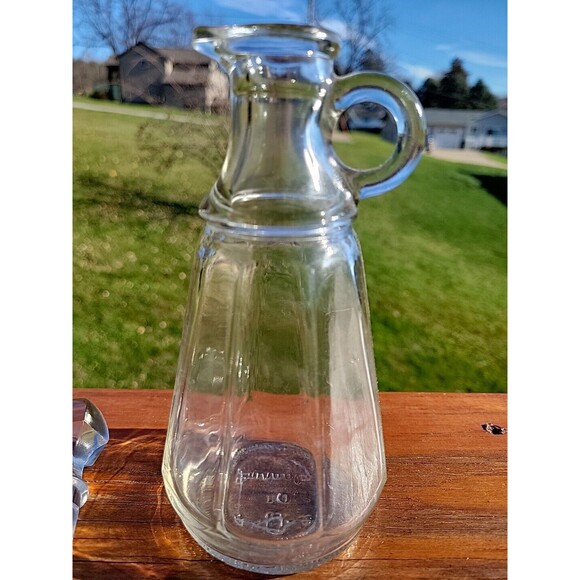 Vintage Duraglas Cruet with Stopper Clear Glass Crafting MCM Vinegar Oil - Picture 4 of 12